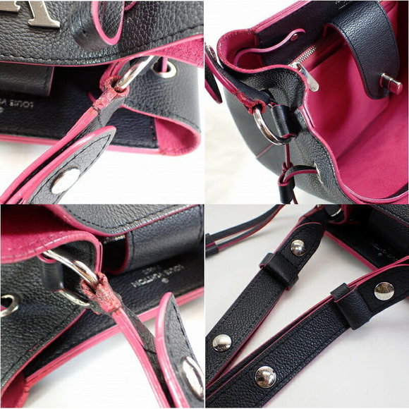 Louis Vuitton Leather LockMe Bucket Shoulder Bag Black - Picture 2 of 10
